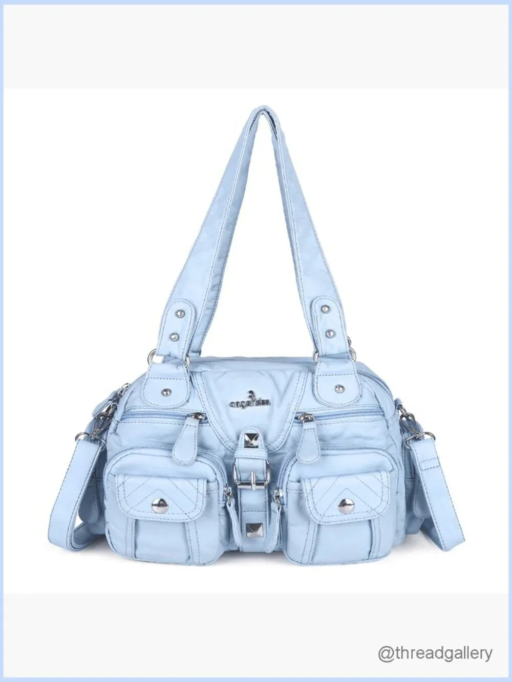 Hobo Crossbody Shoulder Bag Multipocket Soft Purse Removable Strap